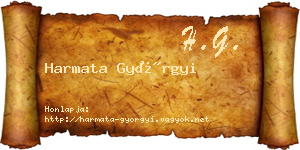 Harmata Györgyi névjegykártya